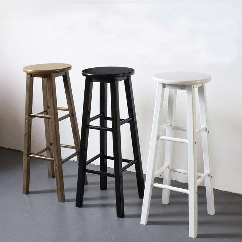 Modern Armless Backless Counter Stool Wood Bar Stool with Wooden Pedal Clearhalo 'Bar Furniture' 'Bar Stools' 'bar_stools' 'furn' 'furn_bar_stools' 'furniture_bar_stools' 'Kitchen & Dining Furniture' 'kitchen&dining_furn' 'kitchen' 'kitchen_furn' Furniture' 4493129