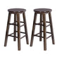 Modern Armless Backless Counter Stool Wood Bar Stool with Wooden Pedal Dark Brown 2 Piece Set Clearhalo 'Bar Furniture' 'Bar Stools' 'bar_stools' 'furn' 'furn_bar_stools' 'furniture_bar_stools' 'Kitchen & Dining Furniture' 'kitchen&dining_furn' 'kitchen' 'kitchen_furn' Furniture' 4493131