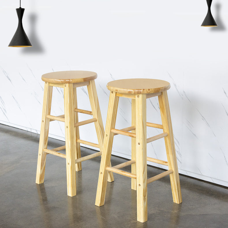 Modern Armless Backless Counter Stool Wood Bar Stool with Wooden Pedal Clearhalo 'Bar Furniture' 'Bar Stools' 'bar_stools' 'furn' 'furn_bar_stools' 'furniture_bar_stools' 'Kitchen & Dining Furniture' 'kitchen&dining_furn' 'kitchen' 'kitchen_furn' Furniture' 4493133