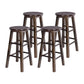 Modern Armless Backless Counter Stool Wood Bar Stool with Wooden Pedal Dark Brown 4 Piece Set Clearhalo 'Bar Furniture' 'Bar Stools' 'bar_stools' 'furn' 'furn_bar_stools' 'furniture_bar_stools' 'Kitchen & Dining Furniture' 'kitchen&dining_furn' 'kitchen' 'kitchen_furn' Furniture' 4493134