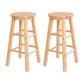 Modern Armless Backless Counter Stool Wood Bar Stool with Wooden Pedal Natural 2 Piece Set Clearhalo 'Bar Furniture' 'Bar Stools' 'bar_stools' 'furn' 'furn_bar_stools' 'furniture_bar_stools' 'Kitchen & Dining Furniture' 'kitchen&dining_furn' 'kitchen' 'kitchen_furn' Furniture' 4493138