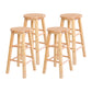 Modern Armless Backless Counter Stool Wood Bar Stool with Wooden Pedal Natural 4 Piece Set Clearhalo 'Bar Furniture' 'Bar Stools' 'bar_stools' 'furn' 'furn_bar_stools' 'furniture_bar_stools' 'Kitchen & Dining Furniture' 'kitchen&dining_furn' 'kitchen' 'kitchen_furn' Furniture' 4493140