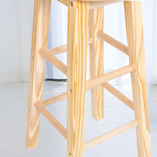 Modern Armless Backless Counter Stool Wood Bar Stool with Wooden Pedal Clearhalo 'Bar Furniture' 'Bar Stools' 'bar_stools' 'furn' 'furn_bar_stools' 'furniture_bar_stools' 'Kitchen & Dining Furniture' 'kitchen&dining_furn' 'kitchen' 'kitchen_furn' Furniture' 4493141