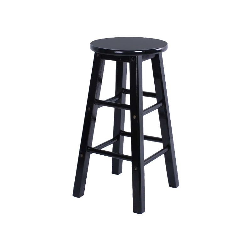 Modern Armless Backless Counter Stool Wood Bar Stool with Wooden Pedal Black 1 Piece Clearhalo 'Bar Furniture' 'Bar Stools' 'bar_stools' 'furn' 'furn_bar_stools' 'furniture_bar_stools' 'Kitchen & Dining Furniture' 'kitchen&dining_furn' 'kitchen' 'kitchen_furn' Furniture' 4493142
