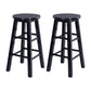 Modern Armless Backless Counter Stool Wood Bar Stool with Wooden Pedal Black 2 Piece Set Clearhalo 'Bar Furniture' 'Bar Stools' 'bar_stools' 'furn' 'furn_bar_stools' 'furniture_bar_stools' 'Kitchen & Dining Furniture' 'kitchen&dining_furn' 'kitchen' 'kitchen_furn' Furniture' 4493144