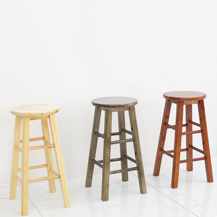 Modern Armless Backless Counter Stool Wood Bar Stool with Wooden Pedal Clearhalo 'Bar Furniture' 'Bar Stools' 'bar_stools' 'furn' 'furn_bar_stools' 'furniture_bar_stools' 'Kitchen & Dining Furniture' 'kitchen&dining_furn' 'kitchen' 'kitchen_furn' Furniture' 4493146