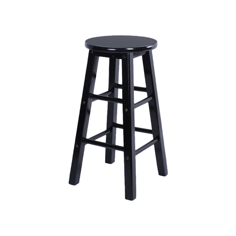 Modern Armless Backless Counter Stool Wood Bar Stool with Wooden Pedal Black 1 Piece Counter Stool (23.5"H) Clearhalo 'Bar Furniture' 'Bar Stools' 'bar_stools' 'furn' 'furn_bar_stools' 'furniture_bar_stools' 'Kitchen & Dining Furniture' 'kitchen&dining_furn' 'kitchen' 'kitchen_furn' Furniture' 4493151