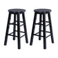 Modern Armless Backless Counter Stool Wood Bar Stool with Wooden Pedal Black 2 Piece Set Counter Stool (23.5"H) Clearhalo 'Bar Furniture' 'Bar Stools' 'bar_stools' 'furn' 'furn_bar_stools' 'furniture_bar_stools' 'Kitchen & Dining Furniture' 'kitchen&dining_furn' 'kitchen' 'kitchen_furn' Furniture' 4493152