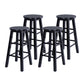 Modern Armless Backless Counter Stool Wood Bar Stool with Wooden Pedal Black 4 Piece Set Counter Stool (23.5"H) Clearhalo 'Bar Furniture' 'Bar Stools' 'bar_stools' 'furn' 'furn_bar_stools' 'furniture_bar_stools' 'Kitchen & Dining Furniture' 'kitchen&dining_furn' 'kitchen' 'kitchen_furn' Furniture' 4493153