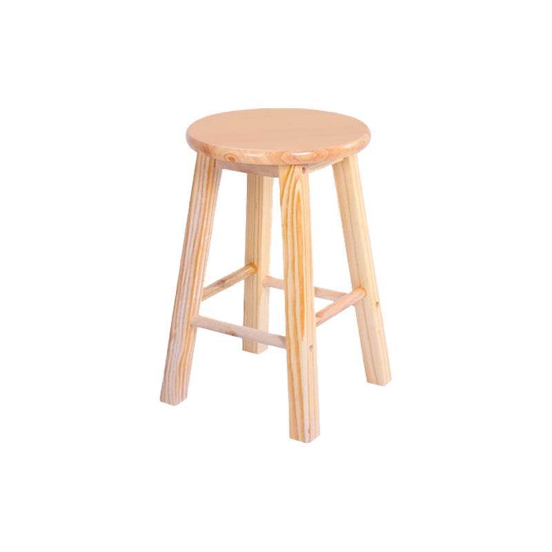 Modern Armless Backless Counter Stool Wood Bar Stool with Wooden Pedal Natural 1 Piece Clearhalo 'Bar Furniture' 'Bar Stools' 'bar_stools' 'furn' 'furn_bar_stools' 'furniture_bar_stools' 'Kitchen & Dining Furniture' 'kitchen&dining_furn' 'kitchen' 'kitchen_furn' Furniture' 4493154