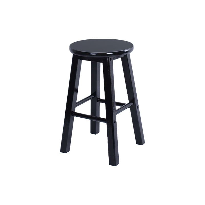 Modern Armless Backless Counter Stool Wood Bar Stool with Wooden Pedal Black 1 Piece Clearhalo 'Bar Furniture' 'Bar Stools' 'bar_stools' 'furn' 'furn_bar_stools' 'furniture_bar_stools' 'Kitchen & Dining Furniture' 'kitchen&dining_furn' 'kitchen' 'kitchen_furn' Furniture' 4493157
