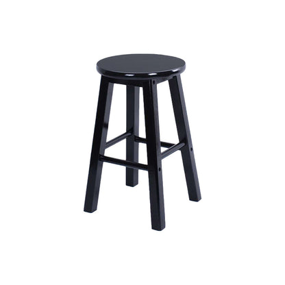 Modern Armless Backless Counter Stool Wood Bar Stool with Wooden Pedal Black 1 Piece Clearhalo 'Bar Furniture' 'Bar Stools' 'bar_stools' 'furn' 'furn_bar_stools' 'furniture_bar_stools' 'Kitchen & Dining Furniture' 'kitchen&dining_furn' 'kitchen' 'kitchen_furn' Furniture' 4493157