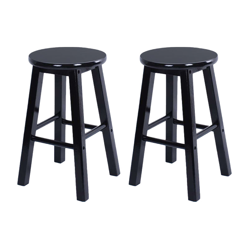 Modern Armless Backless Counter Stool Wood Bar Stool with Wooden Pedal Black 2 Piece Set Clearhalo 'Bar Furniture' 'Bar Stools' 'bar_stools' 'furn' 'furn_bar_stools' 'furniture_bar_stools' 'Kitchen & Dining Furniture' 'kitchen&dining_furn' 'kitchen' 'kitchen_furn' Furniture' 4493158