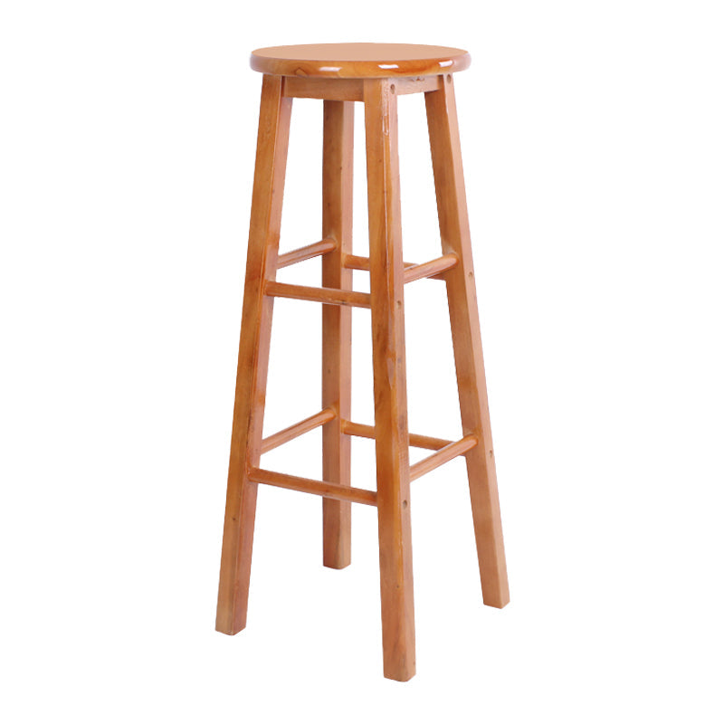 Modern Armless Backless Counter Stool Wood Bar Stool with Wooden Pedal Light Brown 1 Piece Bar Stool(31"H) Clearhalo 'Bar Furniture' 'Bar Stools' 'bar_stools' 'furn' 'furn_bar_stools' 'furniture_bar_stools' 'Kitchen & Dining Furniture' 'kitchen&dining_furn' 'kitchen' 'kitchen_furn' Furniture' 4493160