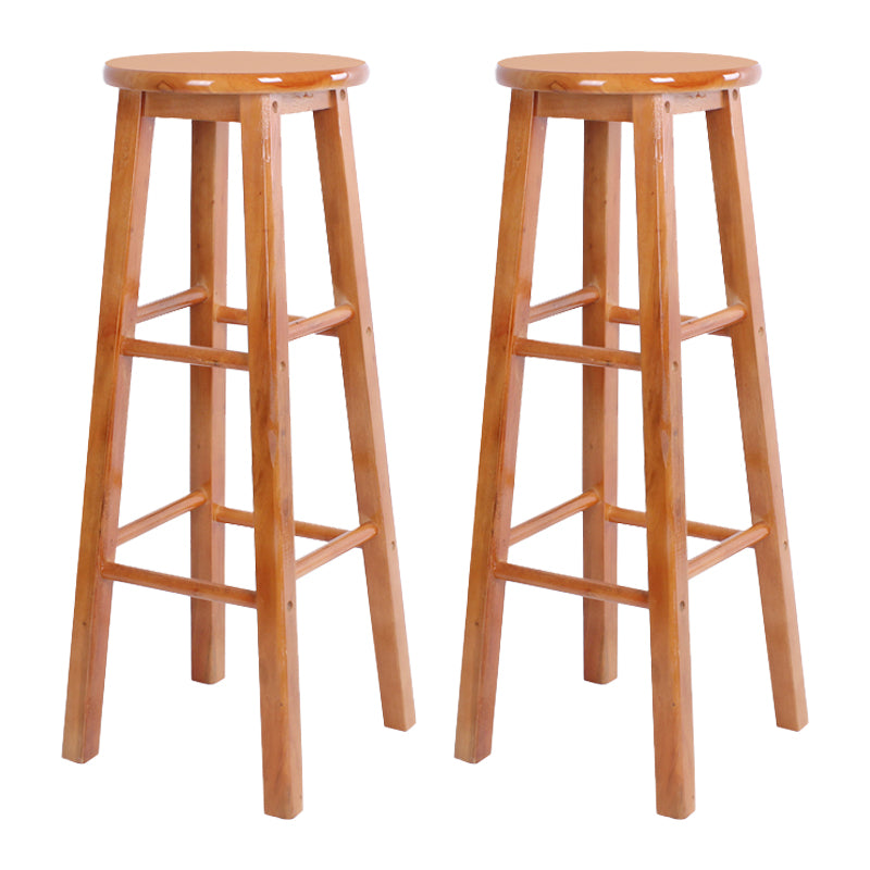 Modern Armless Backless Counter Stool Wood Bar Stool with Wooden Pedal Light Brown 2 Piece Set Bar Stool(31"H) Clearhalo 'Bar Furniture' 'Bar Stools' 'bar_stools' 'furn' 'furn_bar_stools' 'furniture_bar_stools' 'Kitchen & Dining Furniture' 'kitchen&dining_furn' 'kitchen' 'kitchen_furn' Furniture' 4493161