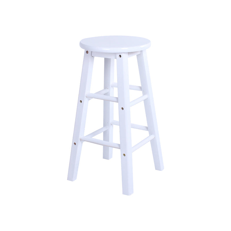 Modern Armless Backless Counter Stool Wood Bar Stool with Wooden Pedal White 1 Piece Clearhalo 'Bar Furniture' 'Bar Stools' 'bar_stools' 'furn' 'furn_bar_stools' 'furniture_bar_stools' 'Kitchen & Dining Furniture' 'kitchen&dining_furn' 'kitchen' 'kitchen_furn' Furniture' 4493163