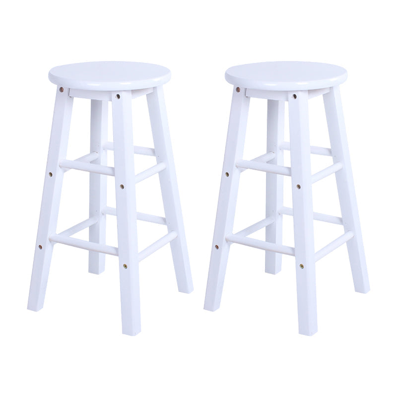 Modern Armless Backless Counter Stool Wood Bar Stool with Wooden Pedal White 2 Piece Set Clearhalo 'Bar Furniture' 'Bar Stools' 'bar_stools' 'furn' 'furn_bar_stools' 'furniture_bar_stools' 'Kitchen & Dining Furniture' 'kitchen&dining_furn' 'kitchen' 'kitchen_furn' Furniture' 4493164