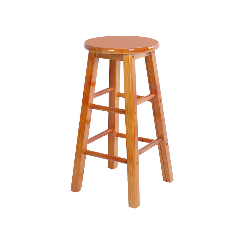 Modern Armless Backless Counter Stool Wood Bar Stool with Wooden Pedal Light Brown 1 Piece Clearhalo 'Bar Furniture' 'Bar Stools' 'bar_stools' 'furn' 'furn_bar_stools' 'furniture_bar_stools' 'Kitchen & Dining Furniture' 'kitchen&dining_furn' 'kitchen' 'kitchen_furn' Furniture' 4493166