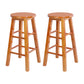 Modern Armless Backless Counter Stool Wood Bar Stool with Wooden Pedal Light Brown 2 Piece Set Clearhalo 'Bar Furniture' 'Bar Stools' 'bar_stools' 'furn' 'furn_bar_stools' 'furniture_bar_stools' 'Kitchen & Dining Furniture' 'kitchen&dining_furn' 'kitchen' 'kitchen_furn' Furniture' 4493167