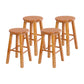 Modern Armless Backless Counter Stool Wood Bar Stool with Wooden Pedal Light Brown 4 Piece Set Clearhalo 'Bar Furniture' 'Bar Stools' 'bar_stools' 'furn' 'furn_bar_stools' 'furniture_bar_stools' 'Kitchen & Dining Furniture' 'kitchen&dining_furn' 'kitchen' 'kitchen_furn' Furniture' 4493171