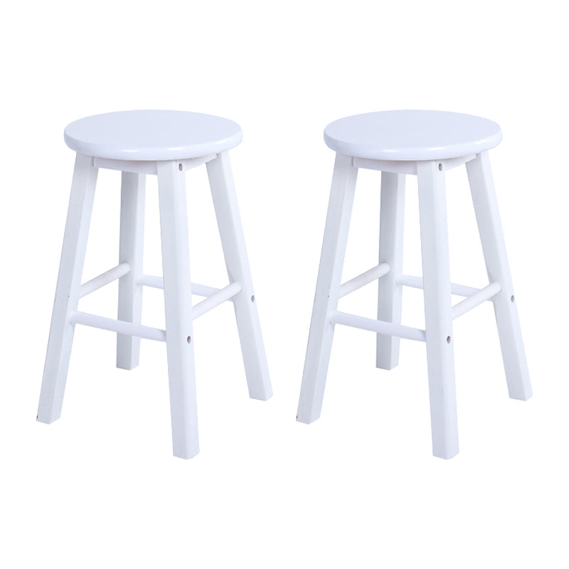 Modern Armless Backless Counter Stool Wood Bar Stool with Wooden Pedal White 2 Piece Set Clearhalo 'Bar Furniture' 'Bar Stools' 'bar_stools' 'furn' 'furn_bar_stools' 'furniture_bar_stools' 'Kitchen & Dining Furniture' 'kitchen&dining_furn' 'kitchen' 'kitchen_furn' Furniture' 4493173