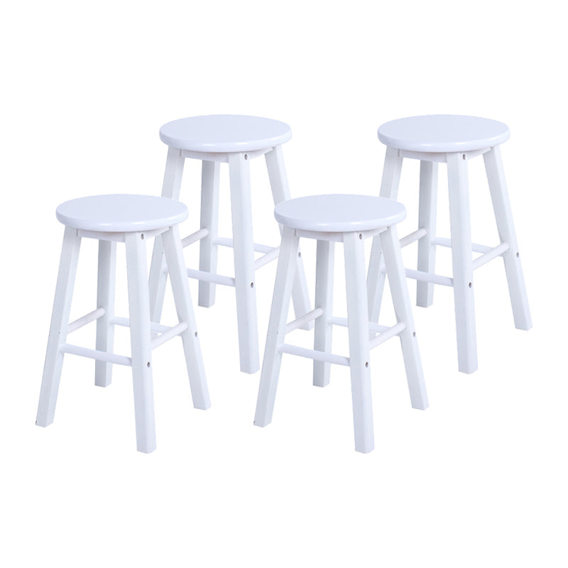 Modern Armless Backless Counter Stool Wood Bar Stool with Wooden Pedal White 4 Piece Set Clearhalo 'Bar Furniture' 'Bar Stools' 'bar_stools' 'furn' 'furn_bar_stools' 'furniture_bar_stools' 'Kitchen & Dining Furniture' 'kitchen&dining_furn' 'kitchen' 'kitchen_furn' Furniture' 4493174