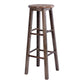 Modern Armless Backless Counter Stool Wood Bar Stool with Wooden Pedal Dark Brown 1 Piece Bar Stool(31"H) Clearhalo 'Bar Furniture' 'Bar Stools' 'bar_stools' 'furn' 'furn_bar_stools' 'furniture_bar_stools' 'Kitchen & Dining Furniture' 'kitchen&dining_furn' 'kitchen' 'kitchen_furn' Furniture' 4493175