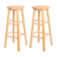 Modern Armless Backless Counter Stool Wood Bar Stool with Wooden Pedal Natural 2 Piece Set Bar Stool(31"H) Clearhalo 'Bar Furniture' 'Bar Stools' 'bar_stools' 'furn' 'furn_bar_stools' 'furniture_bar_stools' 'Kitchen & Dining Furniture' 'kitchen&dining_furn' 'kitchen' 'kitchen_furn' Furniture' 4493178