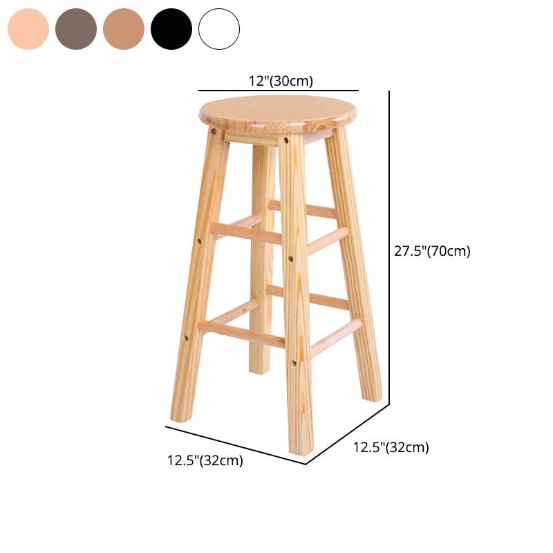 Modern Armless Backless Counter Stool Wood Bar Stool with Wooden Pedal Clearhalo 'Bar Furniture' 'Bar Stools' 'bar_stools' 'furn' 'furn_bar_stools' 'furniture_bar_stools' 'Kitchen & Dining Furniture' 'kitchen&dining_furn' 'kitchen' 'kitchen_furn' Furniture' 4493183