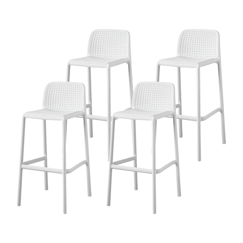 Contemporary Metal Plastic Barstools Bristol Bar Stool with Low Back and Footrest White 4 Piece Set Bar Stool(30"H) Clearhalo 'Bar Furniture' 'Bar Stools' 'bar_stools' 'furn' 'furn_bar_stools' 'furniture_bar_stools' 'Kitchen & Dining Furniture' 'kitchen&dining_furn' 'kitchen' 'kitchen_furn' Furniture' 4493189