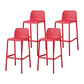 Contemporary Metal Plastic Barstools Bristol Bar Stool with Low Back and Footrest Watermelon Red 4 Piece Set Bar Stool(30"H) Clearhalo 'Bar Furniture' 'Bar Stools' 'bar_stools' 'furn' 'furn_bar_stools' 'furniture_bar_stools' 'Kitchen & Dining Furniture' 'kitchen&dining_furn' 'kitchen' 'kitchen_furn' Furniture' 4493195
