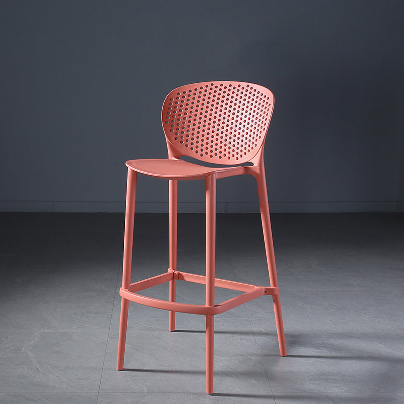 Contemporary Metal Plastic Barstools Bristol Bar Stool with Low Back and Footrest Red 1 Piece Bar Stool(30"H) Clearhalo 'Bar Furniture' 'Bar Stools' 'bar_stools' 'furn' 'furn_bar_stools' 'furniture_bar_stools' 'Kitchen & Dining Furniture' 'kitchen&dining_furn' 'kitchen' 'kitchen_furn' Furniture' 4493203