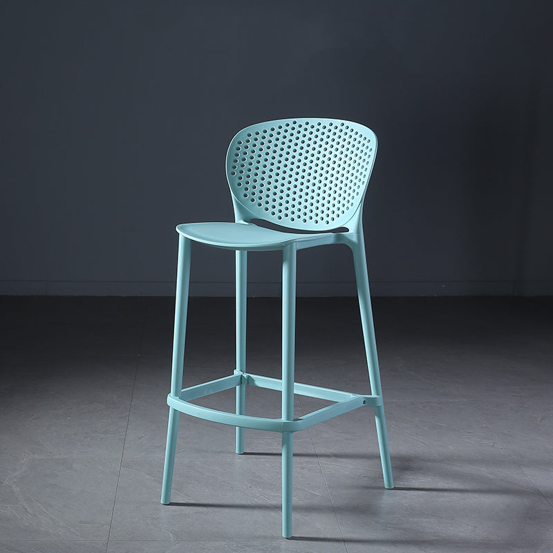 Contemporary Metal Plastic Barstools Bristol Bar Stool with Low Back and Footrest Sky Blue 1 Piece Counter Stool(26"H) Clearhalo 'Bar Furniture' 'Bar Stools' 'bar_stools' 'furn' 'furn_bar_stools' 'furniture_bar_stools' 'Kitchen & Dining Furniture' 'kitchen&dining_furn' 'kitchen' 'kitchen_furn' Furniture' 4493209
