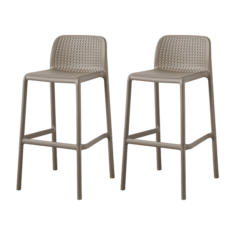 Contemporary Metal Plastic Barstools Bristol Bar Stool with Low Back and Footrest Coffee 2 Piece Set Counter Stool(26"H) Clearhalo 'Bar Furniture' 'Bar Stools' 'bar_stools' 'furn' 'furn_bar_stools' 'furniture_bar_stools' 'Kitchen & Dining Furniture' 'kitchen&dining_furn' 'kitchen' 'kitchen_furn' Furniture' 4493213