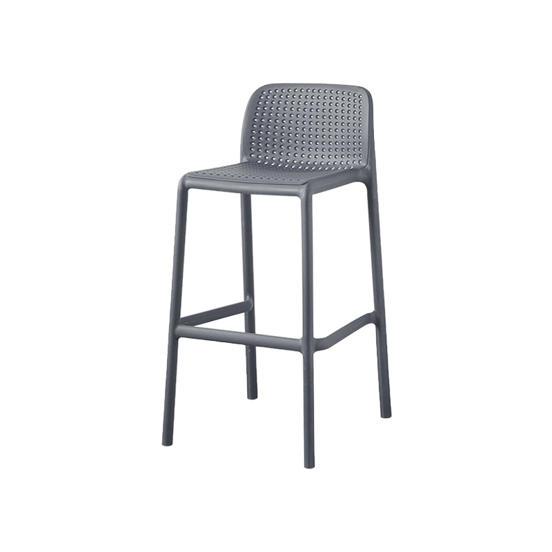 Contemporary Metal Plastic Barstools Bristol Bar Stool with Low Back and Footrest Grey 1 Piece Counter Stool(26"H) Clearhalo 'Bar Furniture' 'Bar Stools' 'bar_stools' 'furn' 'furn_bar_stools' 'furniture_bar_stools' 'Kitchen & Dining Furniture' 'kitchen&dining_furn' 'kitchen' 'kitchen_furn' Furniture' 4493218