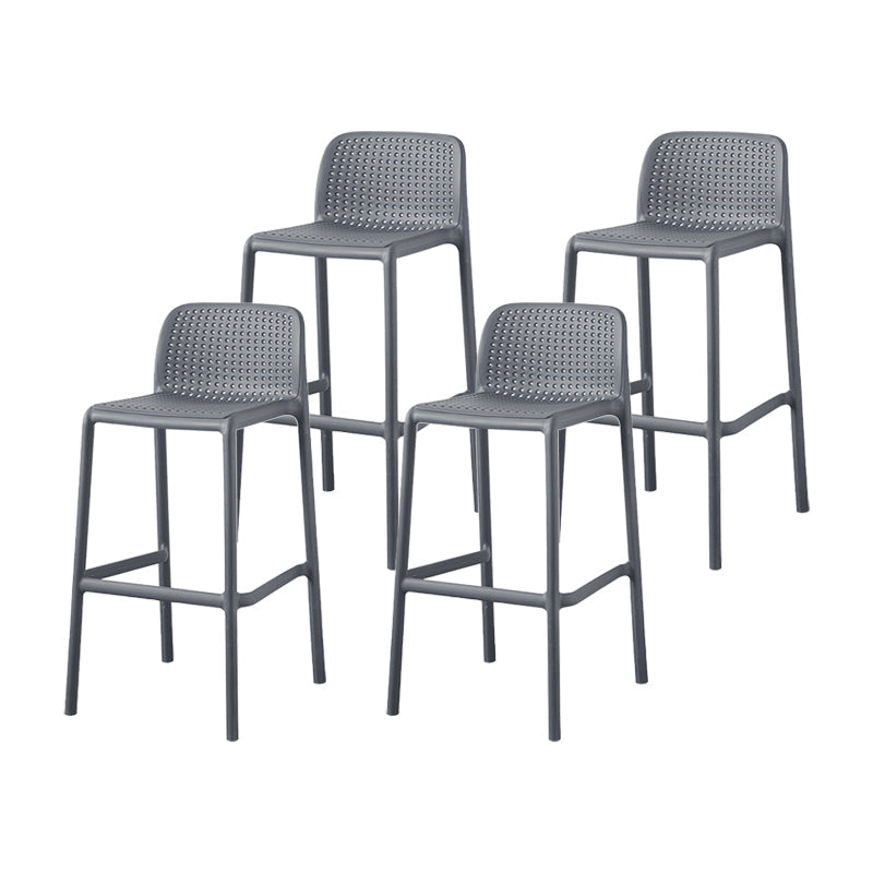 Contemporary Metal Plastic Barstools Bristol Bar Stool with Low Back and Footrest Grey 4 Piece Set Counter Stool(26"H) Clearhalo 'Bar Furniture' 'Bar Stools' 'bar_stools' 'furn' 'furn_bar_stools' 'furniture_bar_stools' 'Kitchen & Dining Furniture' 'kitchen&dining_furn' 'kitchen' 'kitchen_furn' Furniture' 4493220