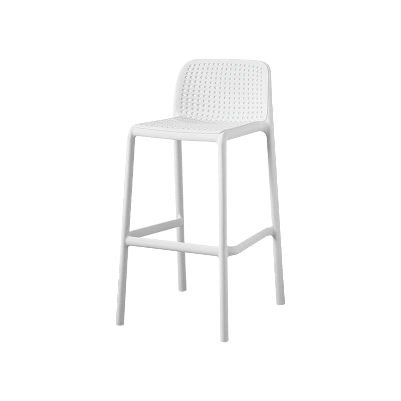 Contemporary Metal Plastic Barstools Bristol Bar Stool with Low Back and Footrest White 1 Piece Counter Stool(26"H) Clearhalo 'Bar Furniture' 'Bar Stools' 'bar_stools' 'furn' 'furn_bar_stools' 'furniture_bar_stools' 'Kitchen & Dining Furniture' 'kitchen&dining_furn' 'kitchen' 'kitchen_furn' Furniture' 4493221