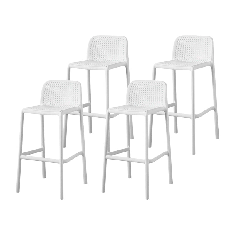 Contemporary Metal Plastic Barstools Bristol Bar Stool with Low Back and Footrest White 4 Piece Set Counter Stool(26"H) Clearhalo 'Bar Furniture' 'Bar Stools' 'bar_stools' 'furn' 'furn_bar_stools' 'furniture_bar_stools' 'Kitchen & Dining Furniture' 'kitchen&dining_furn' 'kitchen' 'kitchen_furn' Furniture' 4493223