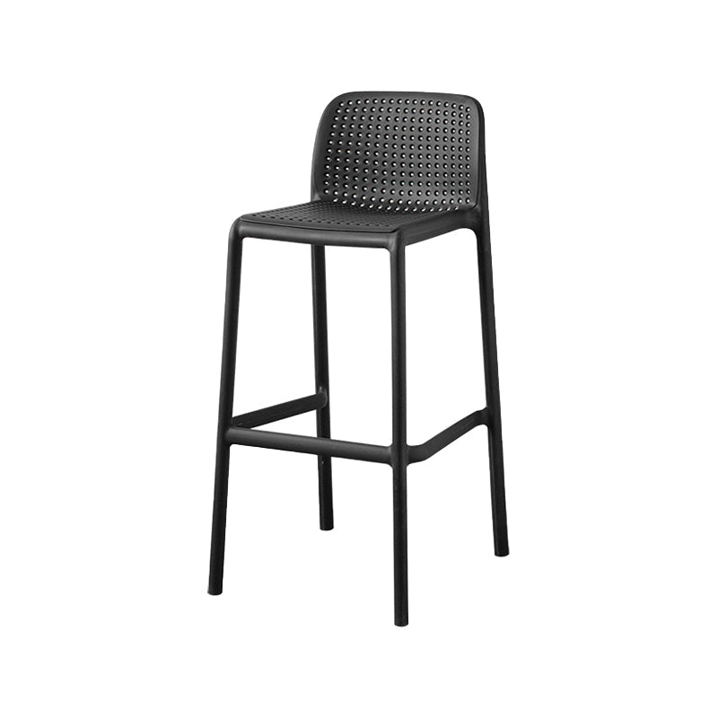 Contemporary Metal Plastic Barstools Bristol Bar Stool with Low Back and Footrest Black 1 Piece Bar Stool(30"H) Clearhalo 'Bar Furniture' 'Bar Stools' 'bar_stools' 'furn' 'furn_bar_stools' 'furniture_bar_stools' 'Kitchen & Dining Furniture' 'kitchen&dining_furn' 'kitchen' 'kitchen_furn' Furniture' 4493230