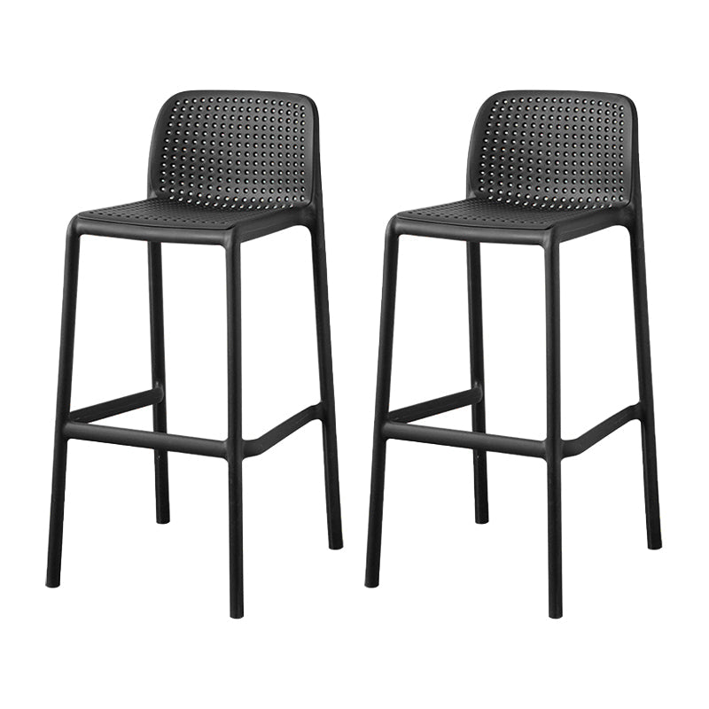Contemporary Metal Plastic Barstools Bristol Bar Stool with Low Back and Footrest Black 2 Piece Set Bar Stool(30"H) Clearhalo 'Bar Furniture' 'Bar Stools' 'bar_stools' 'furn' 'furn_bar_stools' 'furniture_bar_stools' 'Kitchen & Dining Furniture' 'kitchen&dining_furn' 'kitchen' 'kitchen_furn' Furniture' 4493231