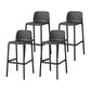 Contemporary Metal Plastic Barstools Bristol Bar Stool with Low Back and Footrest Black 4 Piece Set Bar Stool(30"H) Clearhalo 'Bar Furniture' 'Bar Stools' 'bar_stools' 'furn' 'furn_bar_stools' 'furniture_bar_stools' 'Kitchen & Dining Furniture' 'kitchen&dining_furn' 'kitchen' 'kitchen_furn' Furniture' 4493232