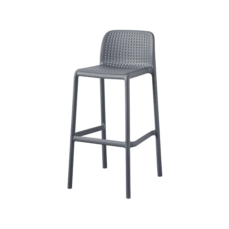 Contemporary Metal Plastic Barstools Bristol Bar Stool with Low Back and Footrest Grey 1 Piece Bar Stool(30"H) Clearhalo 'Bar Furniture' 'Bar Stools' 'bar_stools' 'furn' 'furn_bar_stools' 'furniture_bar_stools' 'Kitchen & Dining Furniture' 'kitchen&dining_furn' 'kitchen' 'kitchen_furn' Furniture' 4493236
