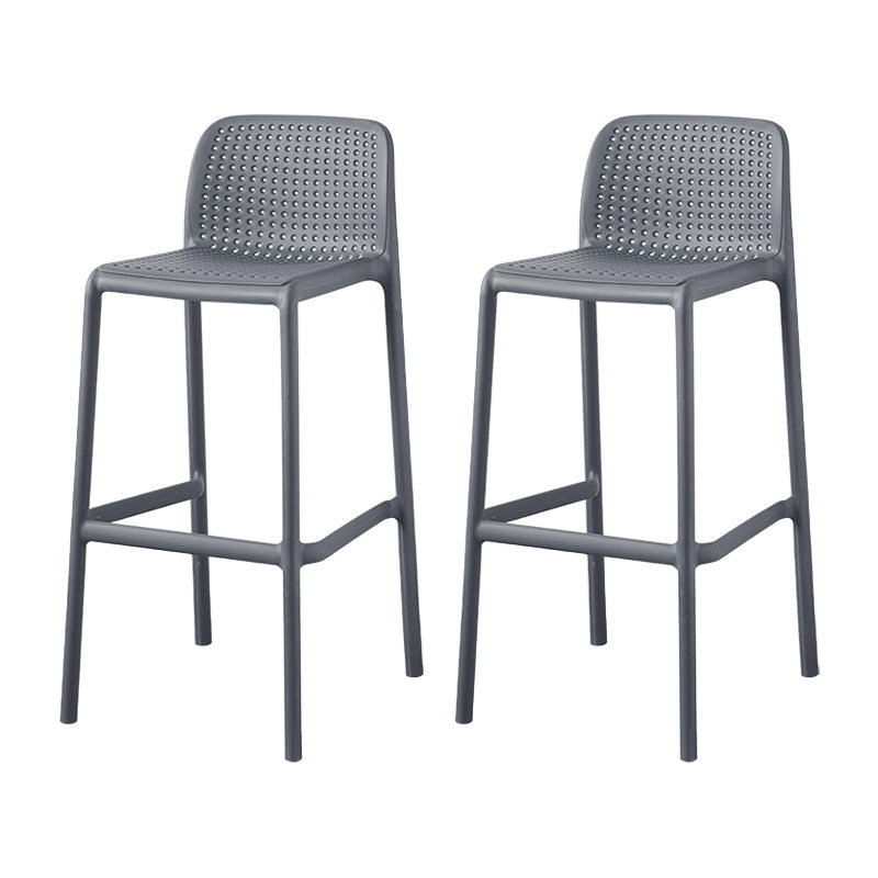 Contemporary Metal Plastic Barstools Bristol Bar Stool with Low Back and Footrest Grey 2 Piece Set Bar Stool(30"H) Clearhalo 'Bar Furniture' 'Bar Stools' 'bar_stools' 'furn' 'furn_bar_stools' 'furniture_bar_stools' 'Kitchen & Dining Furniture' 'kitchen&dining_furn' 'kitchen' 'kitchen_furn' Furniture' 4493237
