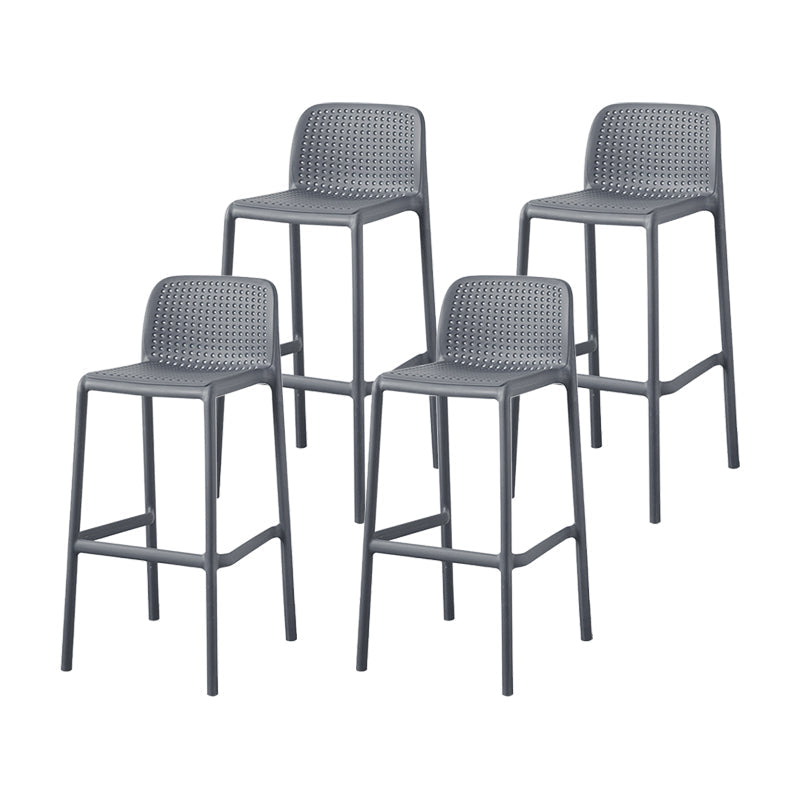 Contemporary Metal Plastic Barstools Bristol Bar Stool with Low Back and Footrest Grey 4 Piece Set Bar Stool(30"H) Clearhalo 'Bar Furniture' 'Bar Stools' 'bar_stools' 'furn' 'furn_bar_stools' 'furniture_bar_stools' 'Kitchen & Dining Furniture' 'kitchen&dining_furn' 'kitchen' 'kitchen_furn' Furniture' 4493238