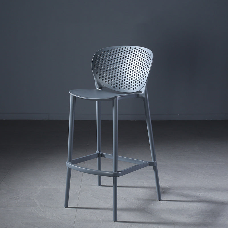 Contemporary Metal Plastic Barstools Bristol Bar Stool with Low Back and Footrest Black-Gray 1 Piece Bar Stool(30"H) Clearhalo 'Bar Furniture' 'Bar Stools' 'bar_stools' 'furn' 'furn_bar_stools' 'furniture_bar_stools' 'Kitchen & Dining Furniture' 'kitchen&dining_furn' 'kitchen' 'kitchen_furn' Furniture' 4493239