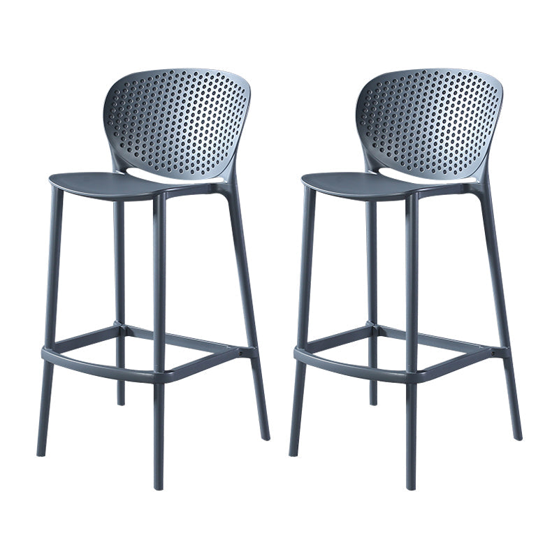 Contemporary Metal Plastic Barstools Bristol Bar Stool with Low Back and Footrest Black-Gray 2 Piece Set Bar Stool(30"H) Clearhalo 'Bar Furniture' 'Bar Stools' 'bar_stools' 'furn' 'furn_bar_stools' 'furniture_bar_stools' 'Kitchen & Dining Furniture' 'kitchen&dining_furn' 'kitchen' 'kitchen_furn' Furniture' 4493240