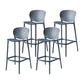 Contemporary Metal Plastic Barstools Bristol Bar Stool with Low Back and Footrest Black-Gray 4 Piece Set Bar Stool(30"H) Clearhalo 'Bar Furniture' 'Bar Stools' 'bar_stools' 'furn' 'furn_bar_stools' 'furniture_bar_stools' 'Kitchen & Dining Furniture' 'kitchen&dining_furn' 'kitchen' 'kitchen_furn' Furniture' 4493241