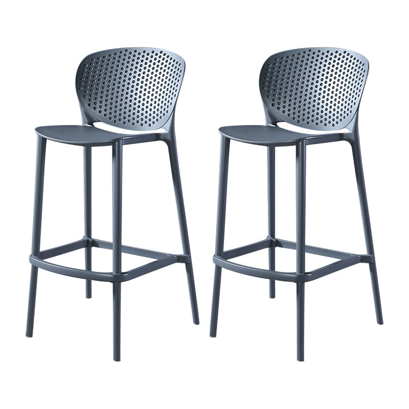 Contemporary Metal Plastic Barstools Bristol Bar Stool with Low Back and Footrest Black-Gray 2 Piece Set Counter Stool(26"H) Clearhalo 'Bar Furniture' 'Bar Stools' 'bar_stools' 'furn' 'furn_bar_stools' 'furniture_bar_stools' 'Kitchen & Dining Furniture' 'kitchen&dining_furn' 'kitchen' 'kitchen_furn' Furniture' 4493243