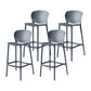 Contemporary Metal Plastic Barstools Bristol Bar Stool with Low Back and Footrest Black-Gray 4 Piece Set Counter Stool(26"H) Clearhalo 'Bar Furniture' 'Bar Stools' 'bar_stools' 'furn' 'furn_bar_stools' 'furniture_bar_stools' 'Kitchen & Dining Furniture' 'kitchen&dining_furn' 'kitchen' 'kitchen_furn' Furniture' 4493244