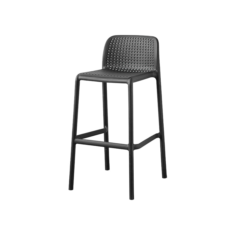 Contemporary Metal Plastic Barstools Bristol Bar Stool with Low Back and Footrest Black 1 Piece Counter Stool(26"H) Clearhalo 'Bar Furniture' 'Bar Stools' 'bar_stools' 'furn' 'furn_bar_stools' 'furniture_bar_stools' 'Kitchen & Dining Furniture' 'kitchen&dining_furn' 'kitchen' 'kitchen_furn' Furniture' 4493248
